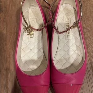 Chanel Pink Women's Shoes with Gold Accents
